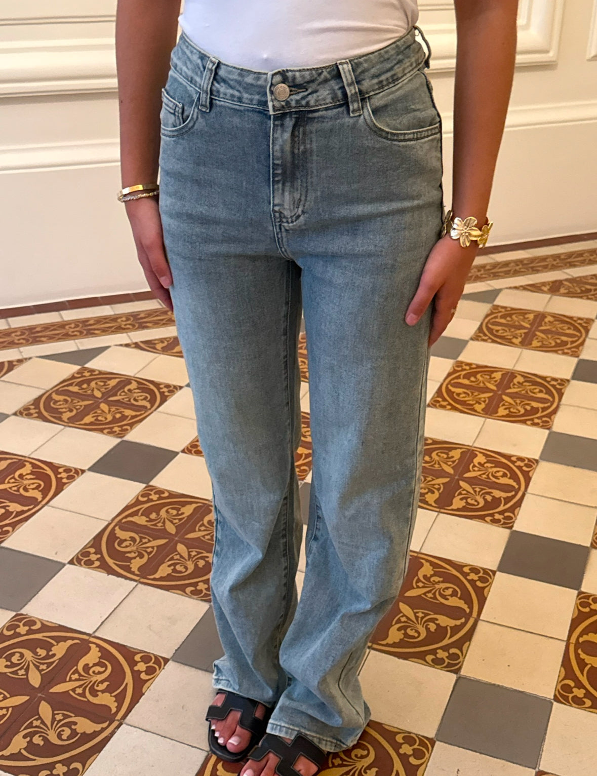 Jean Natacha Patch Arrière – Détails Effet Usé